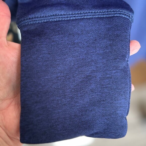 Nike Dri-Fit Navy Coral Funnel Neck Contrast Stitch Pullover Hoodie Womens Sz L - Picture 7 of 9